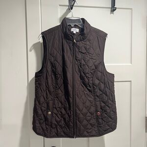 Croft & Barrow Dark Brown Quilted Vest